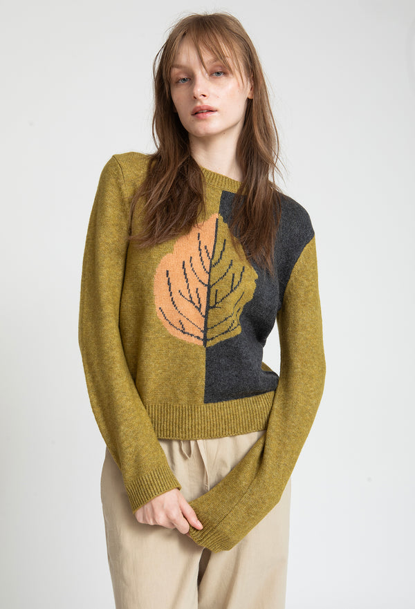 N.T24 INTARSIA  LEAF